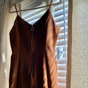 Brown Suede Mini Dress